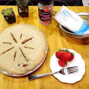 Sweet and Spiced Strawberry Pie with Buttery Crust Recipe with confectioner sugar 2