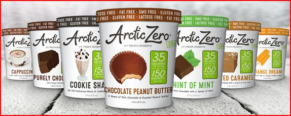 Artic Zero Frozen Dessert Lactose Free GMO Free Fat Free ice Cream